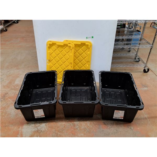 *(3) HDX Tough Totes w/ (2) Lids - PICKUP ONLY