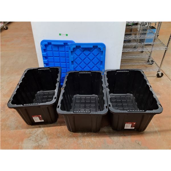 *(3) Tuff Store Heavy Duty Storage Box w/(2) Lids - PICKUP ONLY