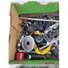Image 5 : Assorted Bicycle Hardware, Tools, Quartz Wall Clock, Plastic Case 10" x 8" x 3" - PICK UP