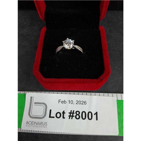 ^1.16 Ct GRA Certified Round Brilliant Cut Moissanite Stone Set In 925 Silver Ring Size 5