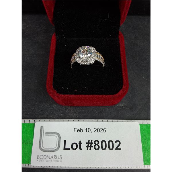 ^2.00 Ct GRA Certified Round Brilliant Cut Moissanite Stone Set In 925 Silver Ring Size 8
