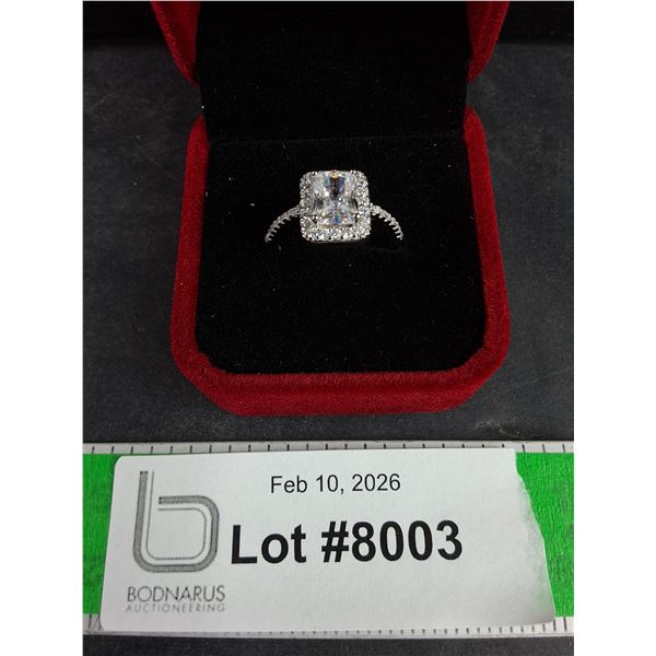 ^2.00 Ct GRA Certified Radiant Cut Moissanite Stone Set In 925 Silver Ring Size 7