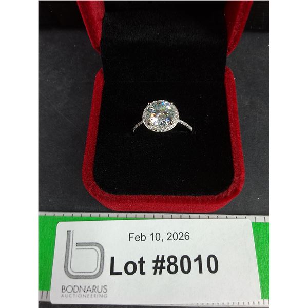 ^2.00 Ct GRA Certified Round Brilliant Cut Moissanite Stone Set In 925 Silver Ring Size Adjustable