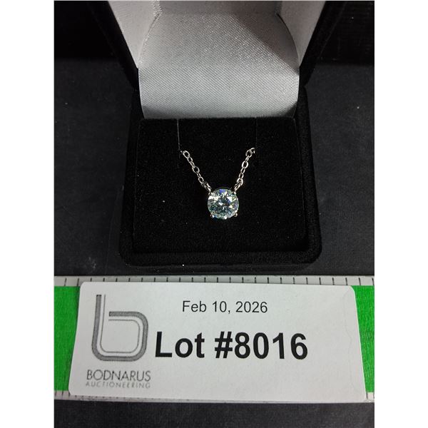 ^1.00 Ct GRA Certified Round Brilliant Cut Moissanite Stone Set In 925 Silver Pendant