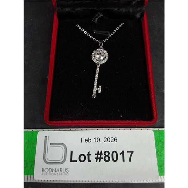 ^1.00 Ct GRA Certified Round Brilliant Cut Moissanite Stone Set In 925 Silver Pendant