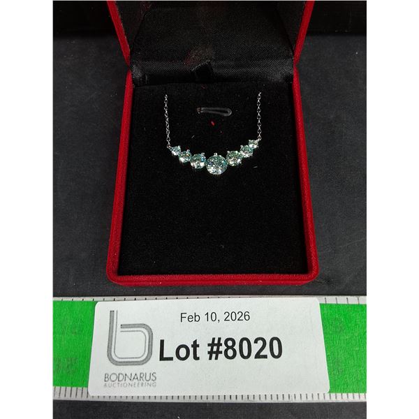 ^2.80 Ct Tw GRA Certified Round Brilliant Cut Moissanite Stones Set In 925 Silver Pendant