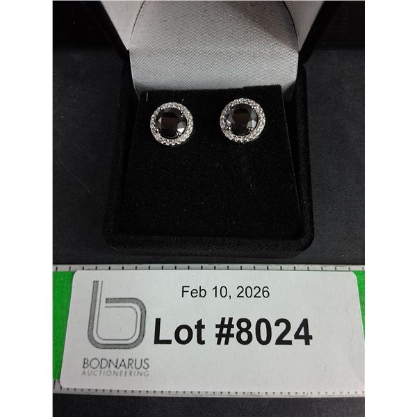 ^2.00 Ct Tw GRA Certified Round Brilliant Cut Moissanite Stone Set In 925 Silver Earrings