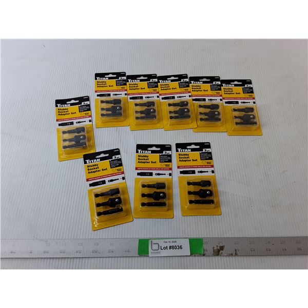 Titan Stubby Socket Adapter Sets, Sealed