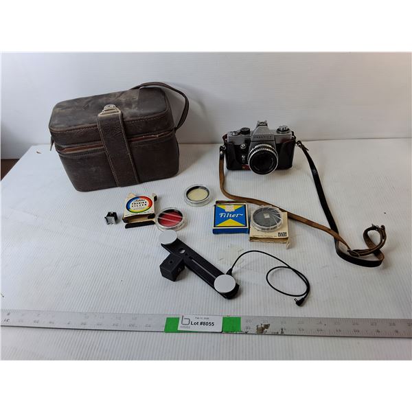 Praktica Vintage Film Camera, Accessories & Case- As Is
