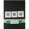 Image 1 : (3) Silver Canadian Quarters, 1937-39
