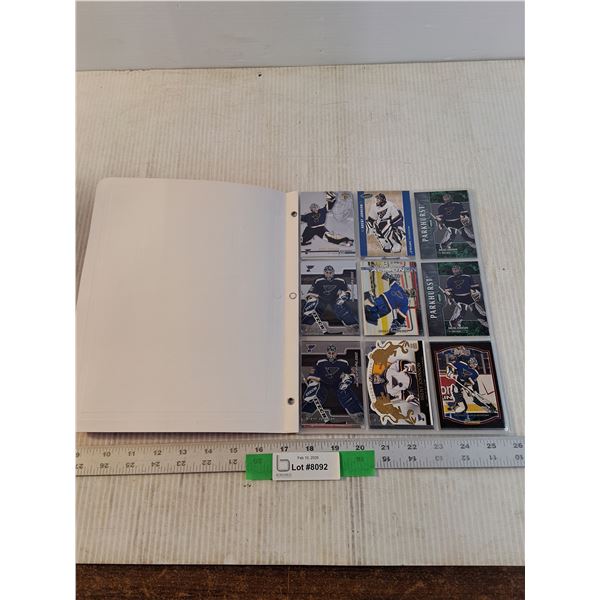 Brent Johnson Card Binder w/ Approx (27) Brent Johnson Hockey Cards