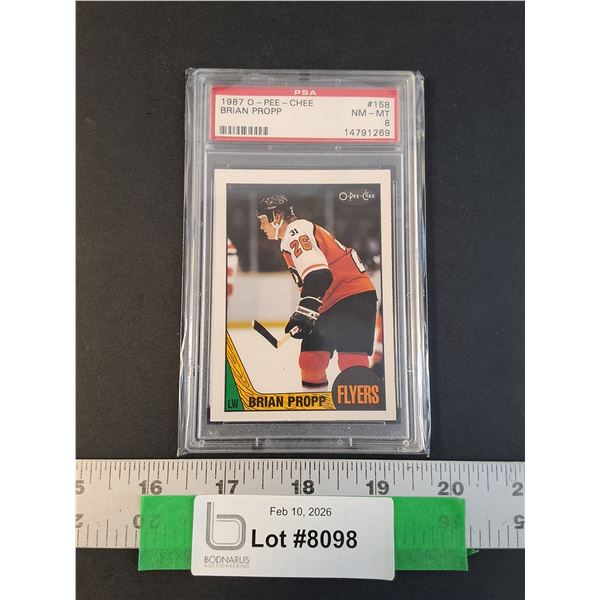 1987 Brian Propp O Pee Chee PSA Graded Hockey Card, Cannot Guarantee Authenticity