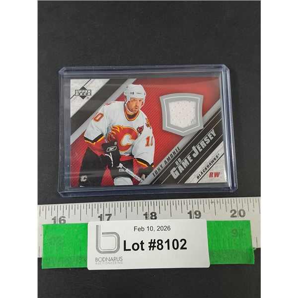 Tony Amonte Upper Deck Game Jersey Hockey Card, Cannot Guarantee Authenticity