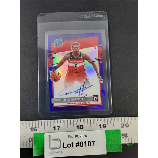 Cassius Winston Purple Optic Rookie Signed Basketball Card, Cannot Guarantee Authenticity