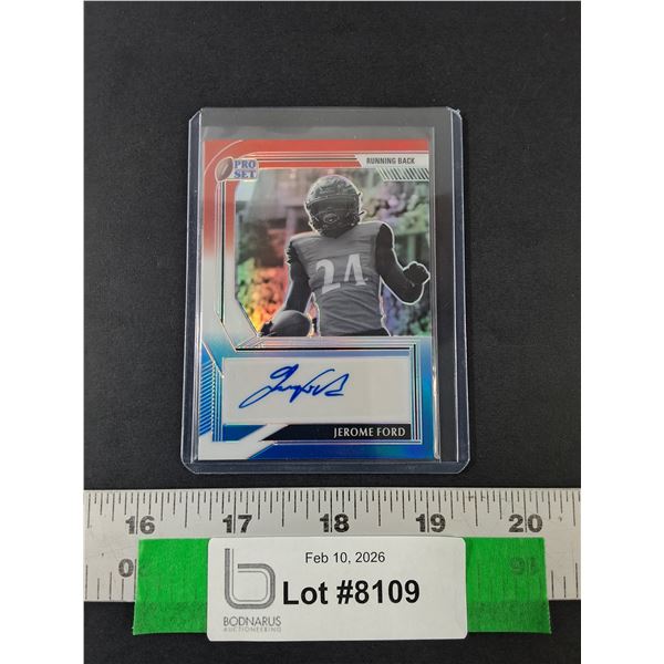 Jerome Ford Signed Rookie Football Card, Cannot Guarantee Authenticity