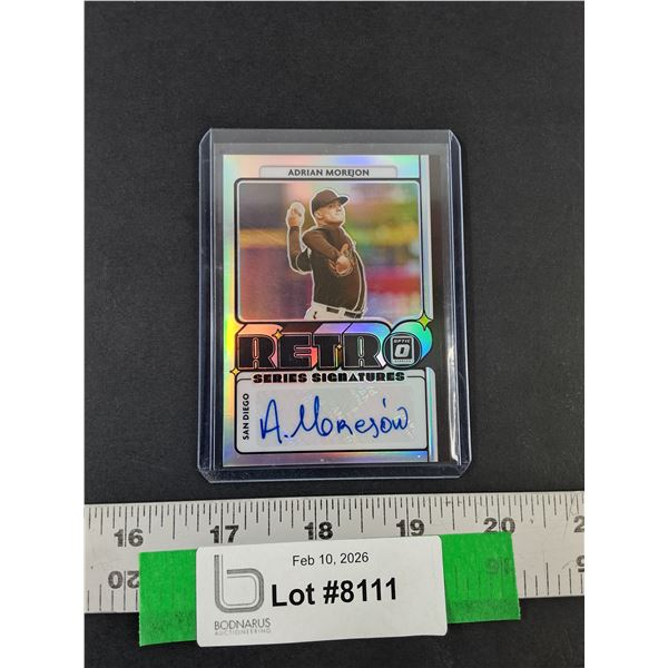 Adrian Morejon Signed Baseball Card, Cannot Guarantee Authenticity