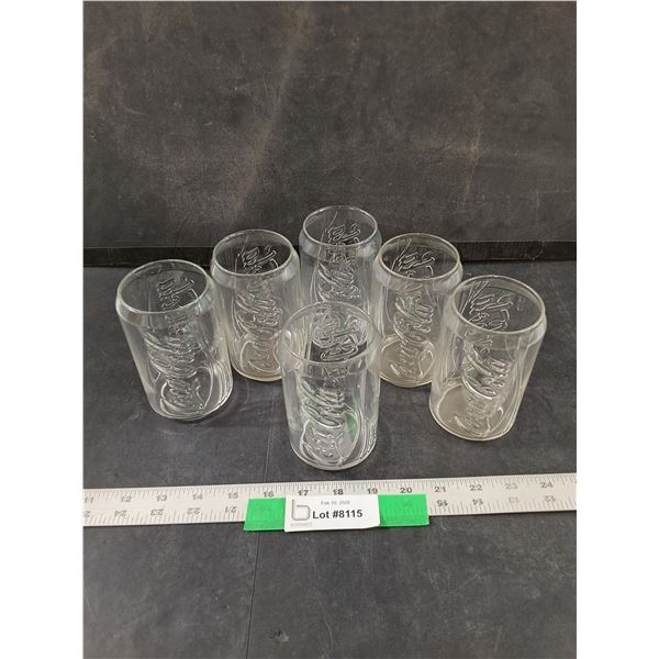 (6) Clear Coca-Cola Can Shaped Drinking Glasses