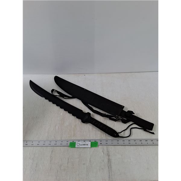 Tactical 440 Stainless Machete w/ Sheath, Blade- 18" Long