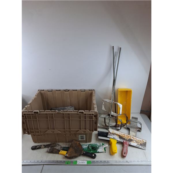 Putty Knives, Cement Mixers, Sanders, Plastic Container w/Lid 21" x 16" x 12" - PICK UP