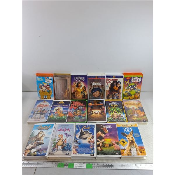 Assorted VHS Cartoons - The Rugrats Movie, Jimmy Neutron, All Dogs go to Heaven