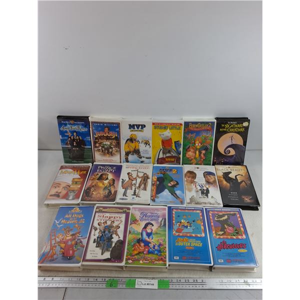 Assorted VHS Movies - Jumanji, Happily Ever After, Addams Family Reunion