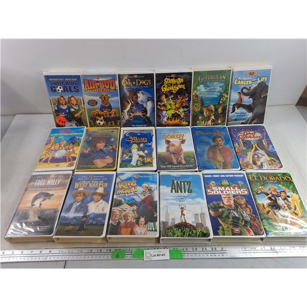 Assorted VHS Movies - Pinocchio, Scooby Doo, Dennis The Menace