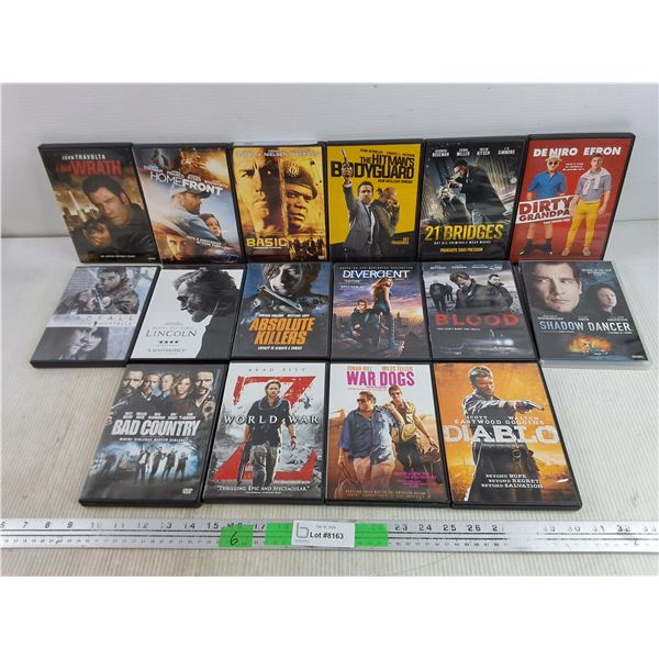 Assorted DVD Movies - World War Z, War Dogs, The Hitmans Bodyguard