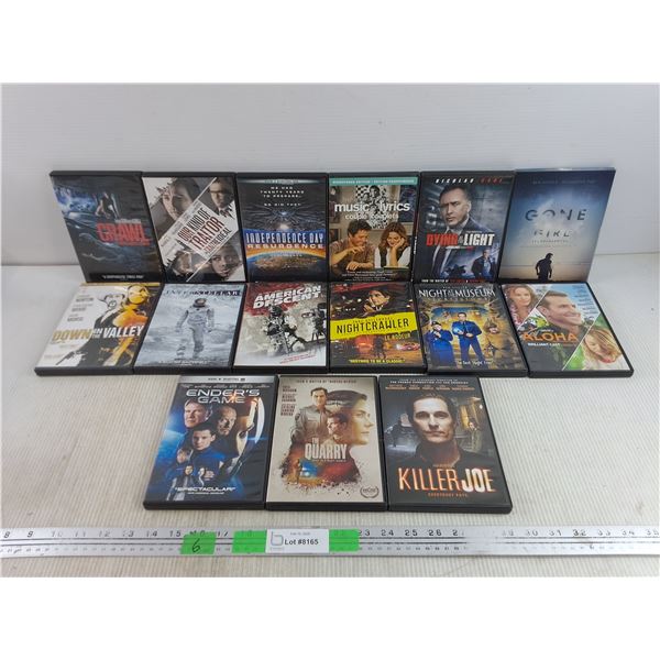 Assorted DVD Movies - Interstellar, Independence Day, Night Crawler