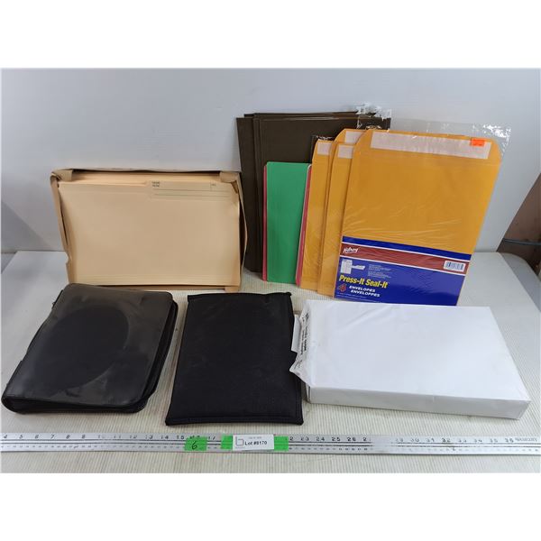 8 1/2" x 14" Paper, Envelopes, Binder, File Folder