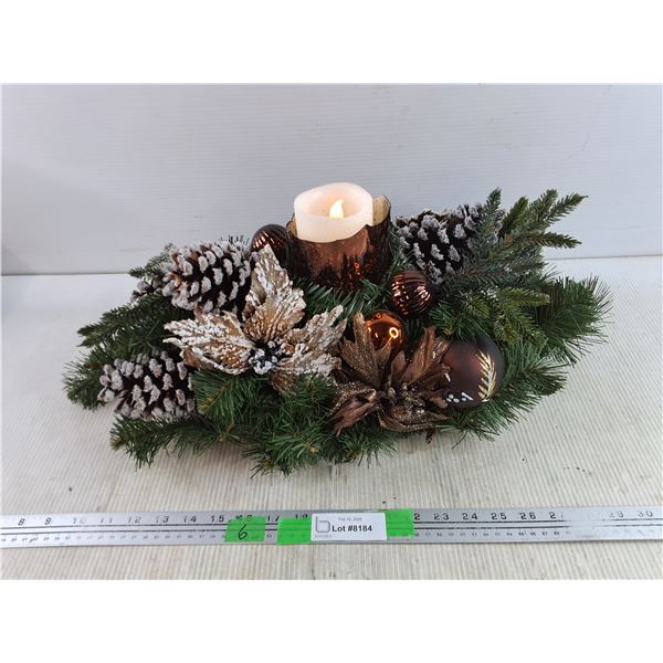 Artificial Christmas Decor w/ Artificial Candle - PICK UP