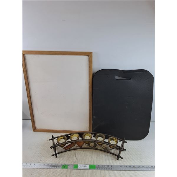 Dry Erase Board 23" x 18", Tea Candle Holder w/Artificial Tea Candles, Foam Pad 19" x 15"