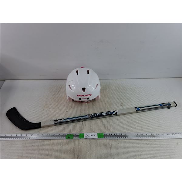 Franklin NHL Street Extreme 34 Hockey Stick 37", Bauer Lil Sport Hockey Helmet - Size 6 - 6 3/4