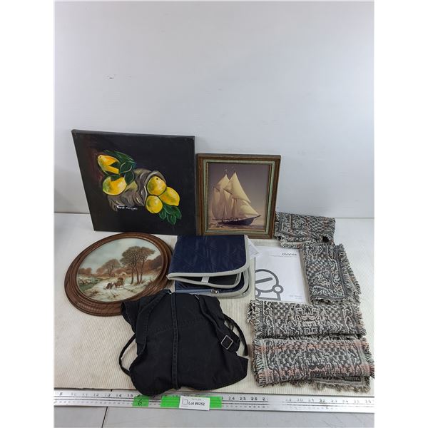 Comfier Massage Cushion w/ Heat 18" x 18" - As Is, Wall Art Decor, Apron, (4) Doilies