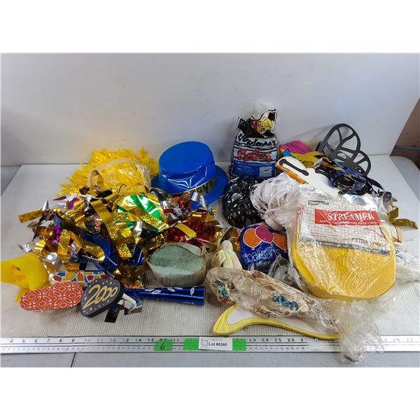 Assorted Party Decorations - Balloons, Mask, Streamers, Misc