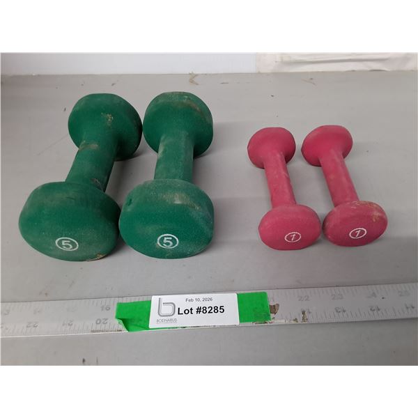 Two Sets of Dumbbells- 5 & 1 Lb.- As Is, Pickup Preferred