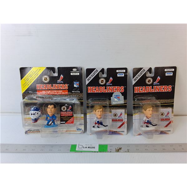 (3) Headliners Hockey Figurines- Gretzky & Richter- NIB