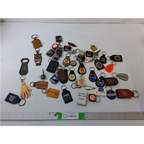 Various Keychains- Impaired Driving, Sharon, Shell, Misc.