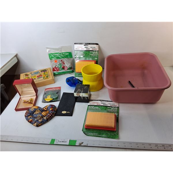 Air Filters, Coin Paperweight, Dish Tub, Misc.