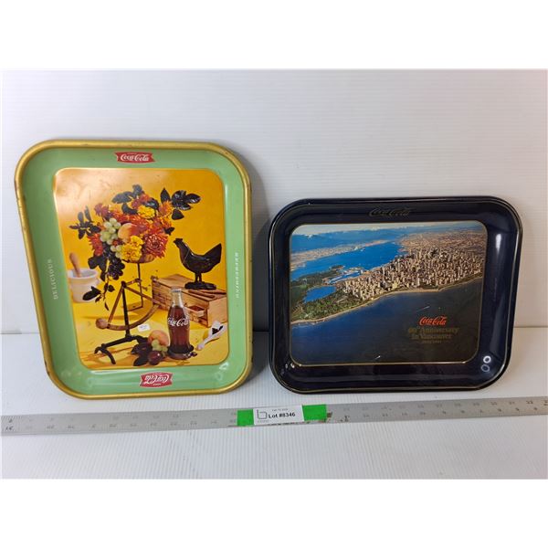 (2) Coca-Cola Trays 13.25" x 10.75"