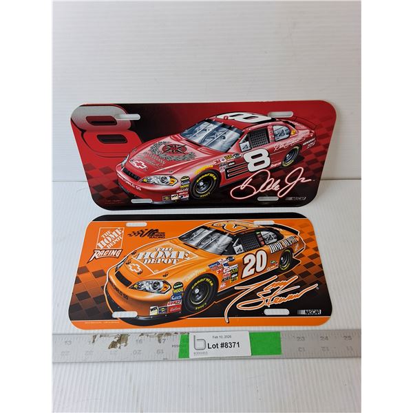 (2) Plastic Nascar Novelty License Plates