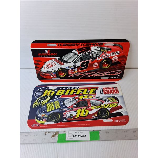 (2) Plastic Nascar Novelty License Plates