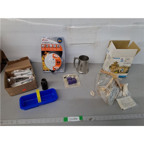 Brass Lantern- Appears New, Steel Beer Stein, Smoke Alarm, Misc.