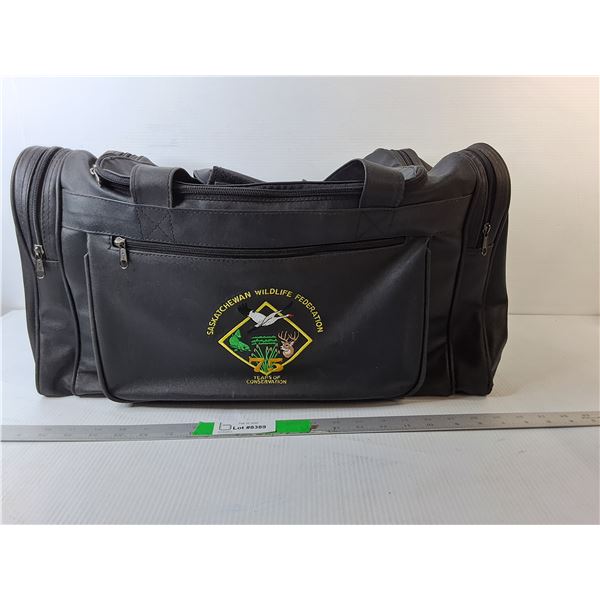 Sask. Wildlife Federation Leather Style Duffle Bag 19" x 11"