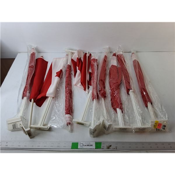 (10) Vehicle Canadian Flags- Some Broken Stands