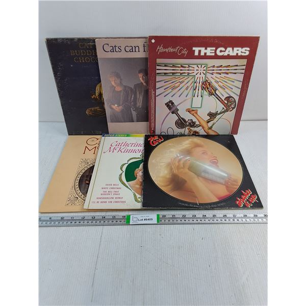 (6) LP's Featuring (2) The Cars,(2) Catherine McKinnon,Cat Stevens and Cats Can Fly