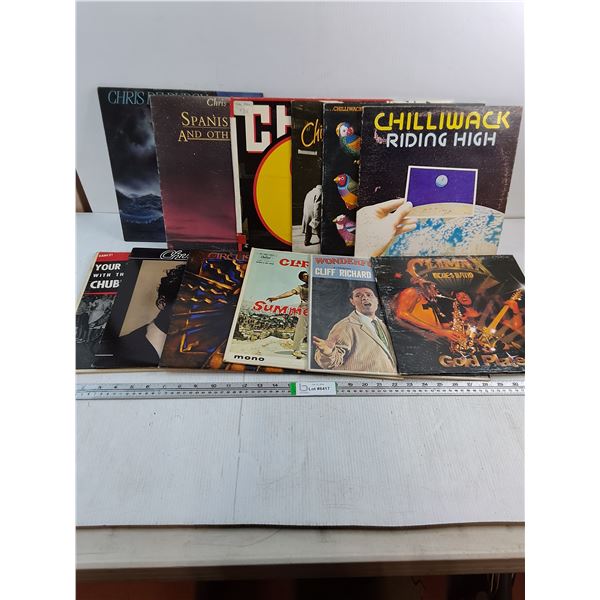 (12) LP's Featuring Chilliwack,Chris de Burgh,Chuck Berry and more as Pictured