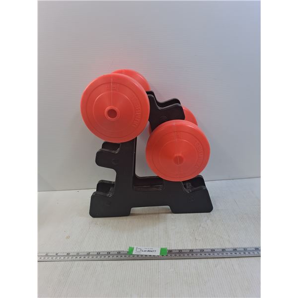 (2)10lb Barbells With Stand - PICK UP ONLY