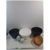 Image 1 : (7) Planter Pots Up To 13", Bird Garden Deco, Misc
