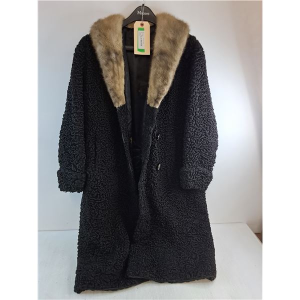 * Black Sheep Fur Coat - Approx Medium, Knee Length