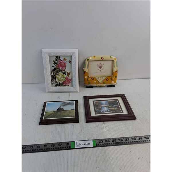 (3) Framed Photos & Empty Photo Frame - Up To 7" x 9"
